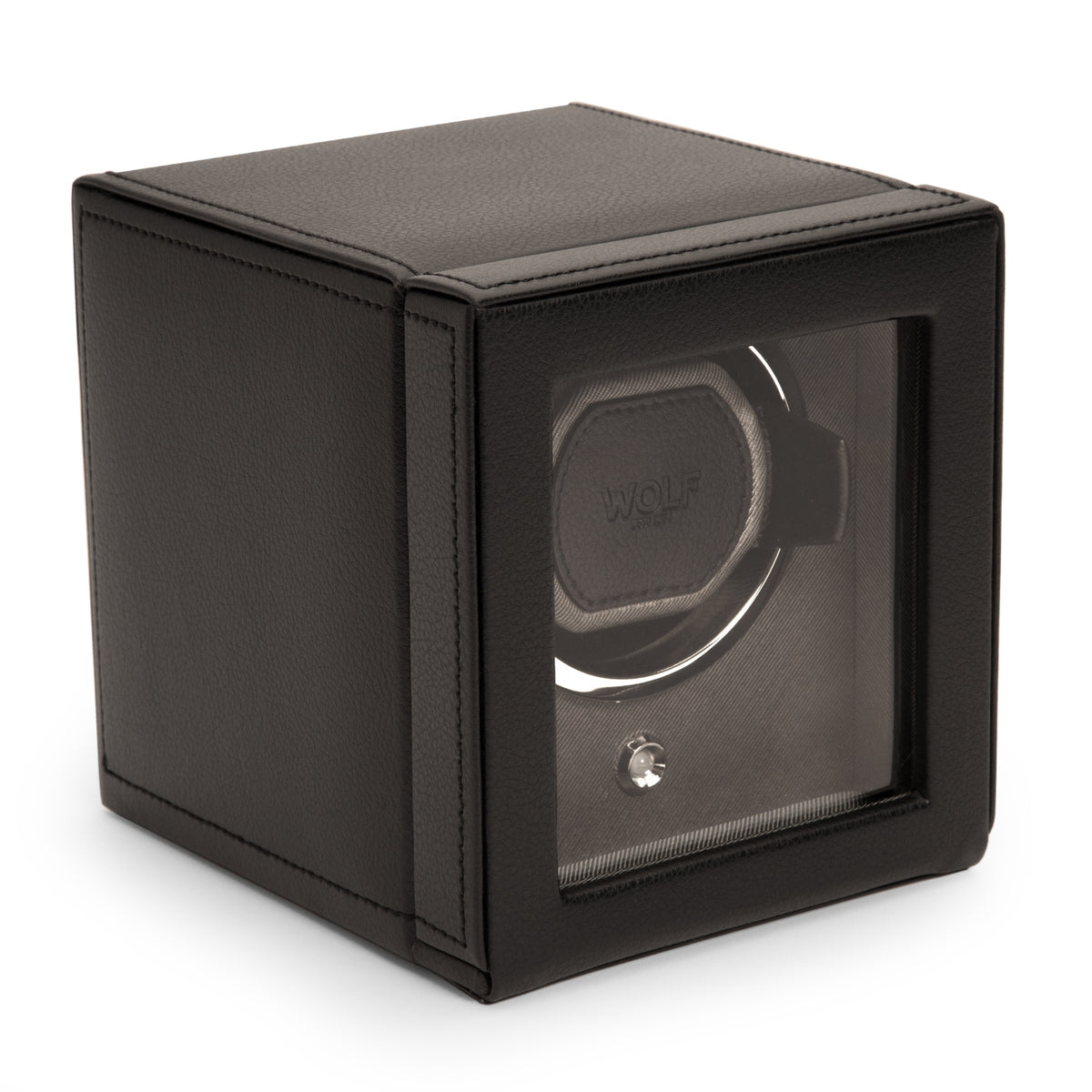 Cub Single Watch Winder With Cover (BLACK)