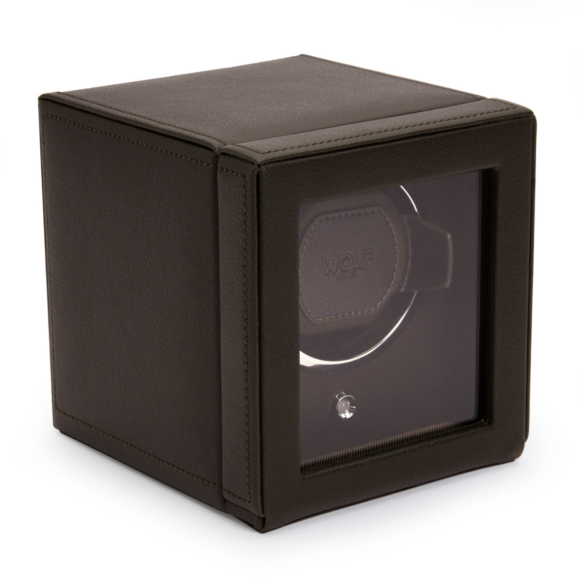 Cub Single Watch Winder With Cover (BROWN)