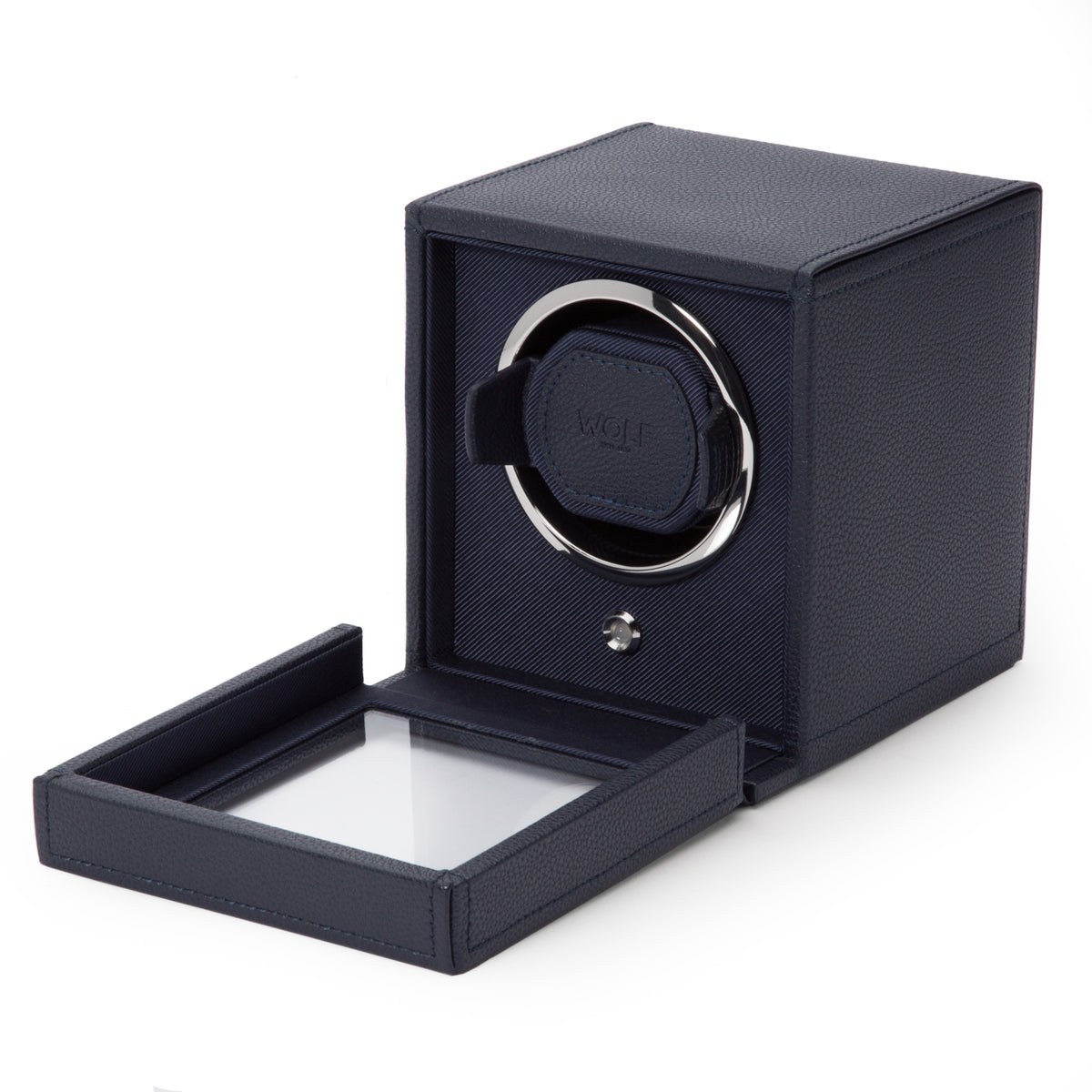 Cub Single Watch Winder With Cover (NAVY)