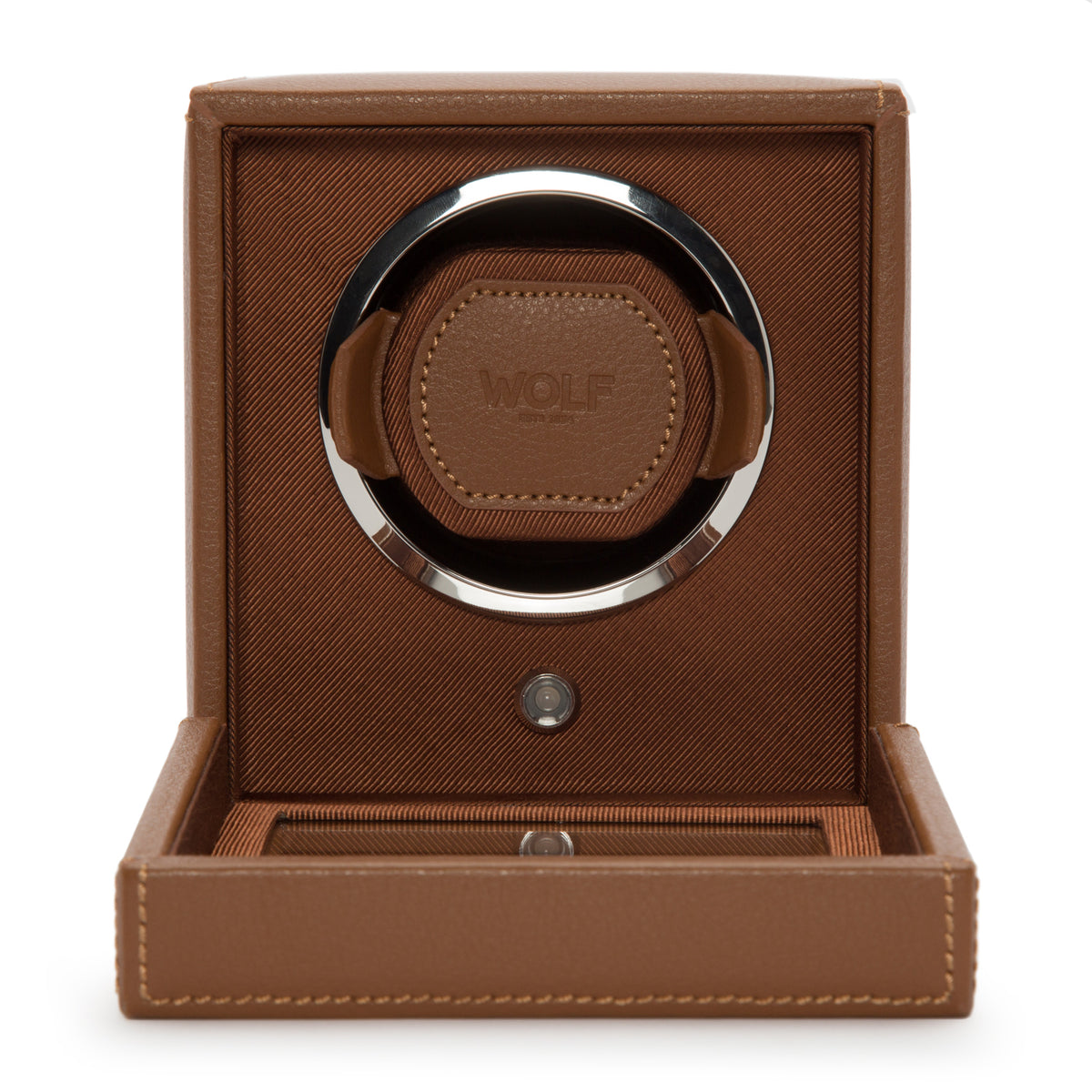 Cub Single Watch Winder With Cover (COGNAC)