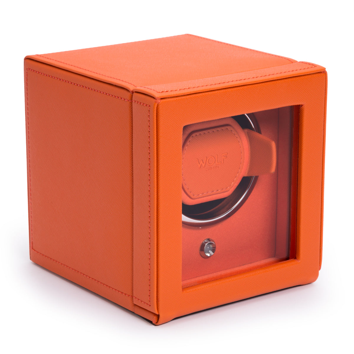 Cub Single Watch Winder With Cover (ORANGE)