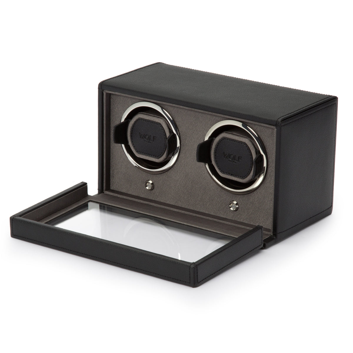 Cub Double Watch Winder With Cover (BLACK)