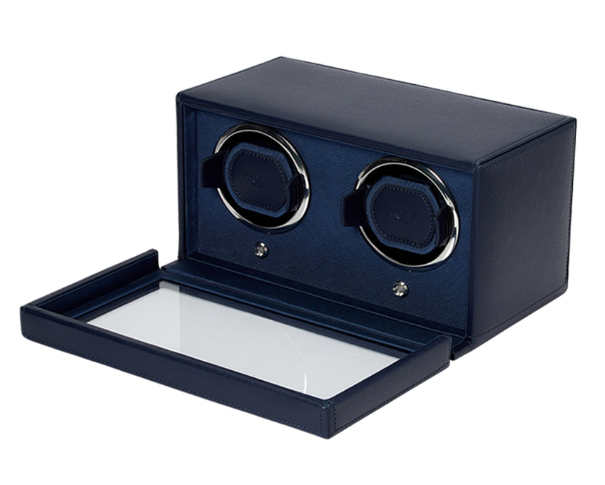 Cub Double Watch Winder With Cover (NAVY)