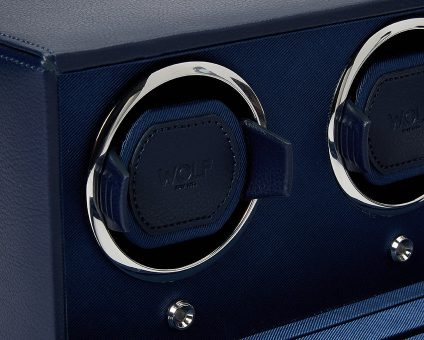 Cub Double Watch Winder With Cover (NAVY)