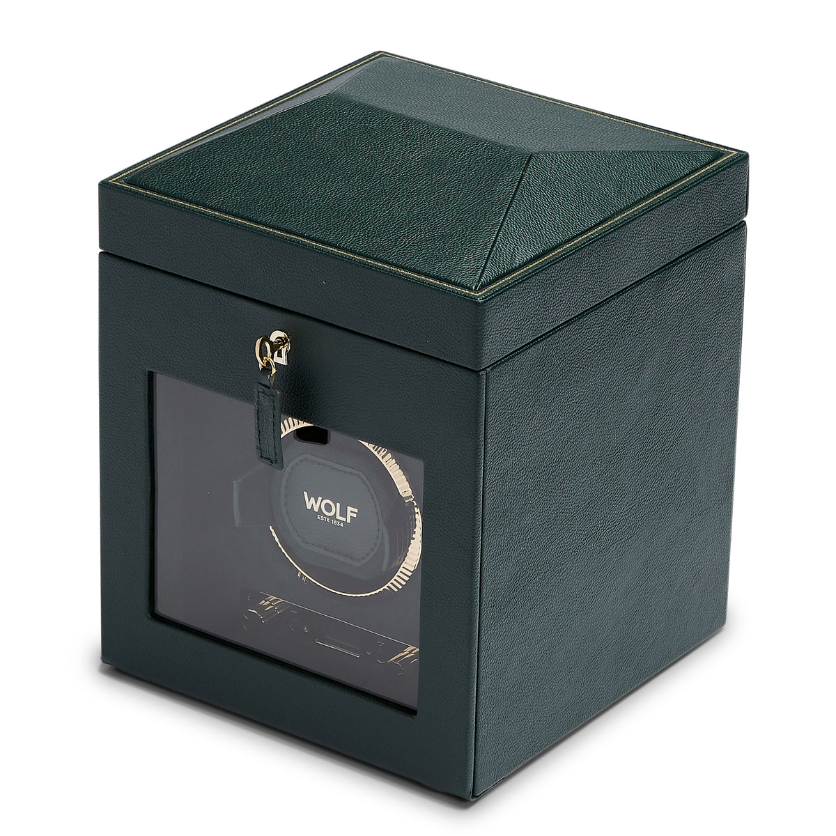 British Racing Single Watch Winder With Storage (GREEN)