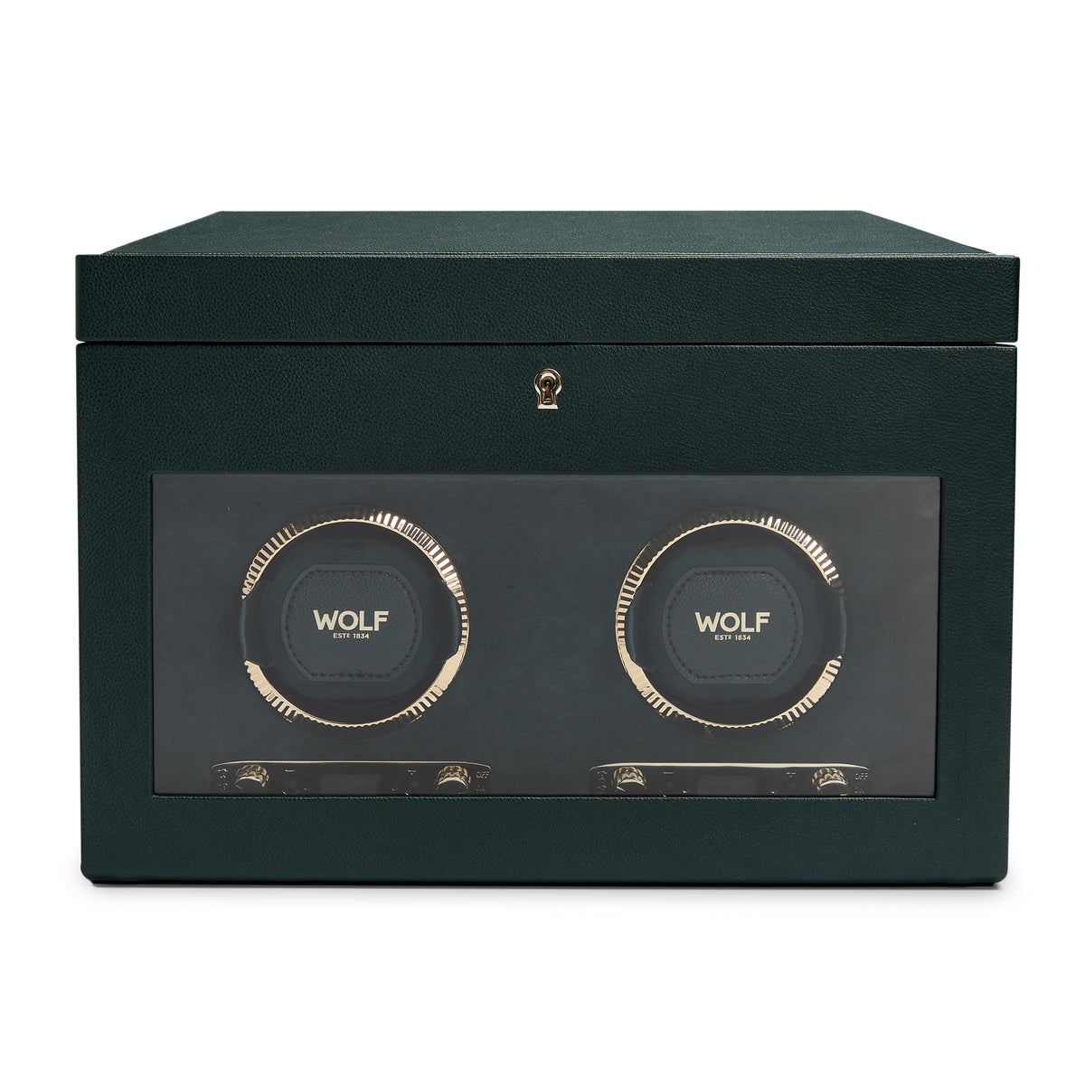 British Racing Double Watch Winder With Storage (GREEN)