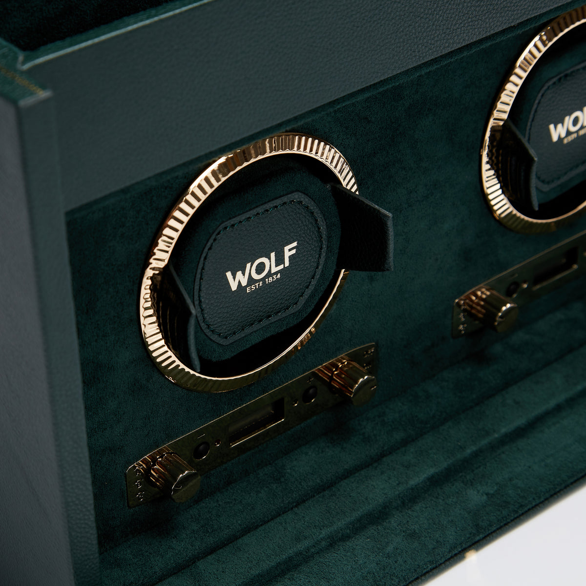 British Racing Double Watch Winder With Storage (GREEN)